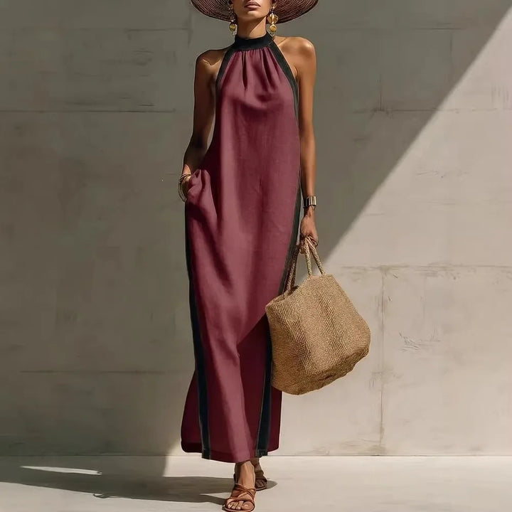 Heloise Casual Halter Maxi Dress