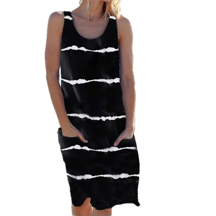 Zephyra Striped Tank Midi Dress
