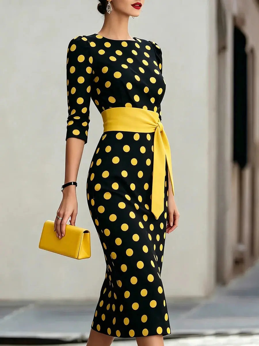Natasha Polka Dot Midi Dress