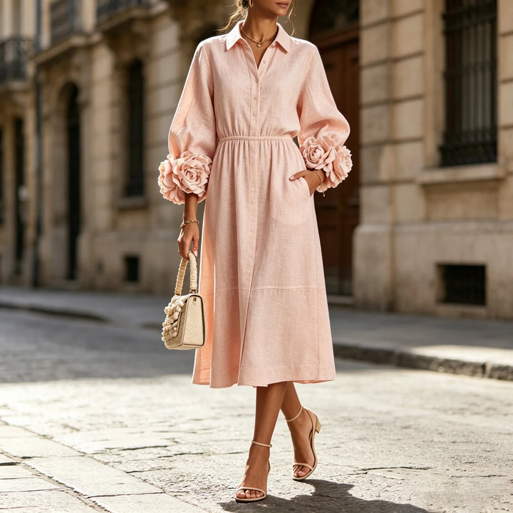 Colette Floral Cuff Midi Dress