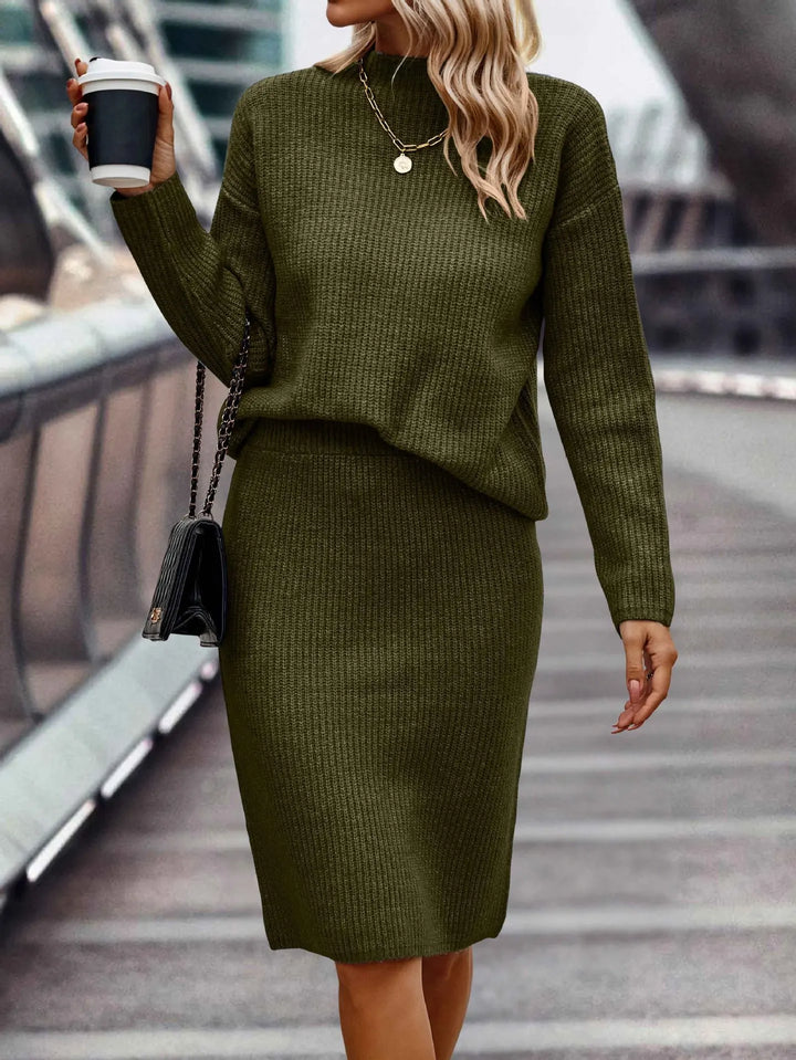 Anouk Ribbed Knit Skirt Set