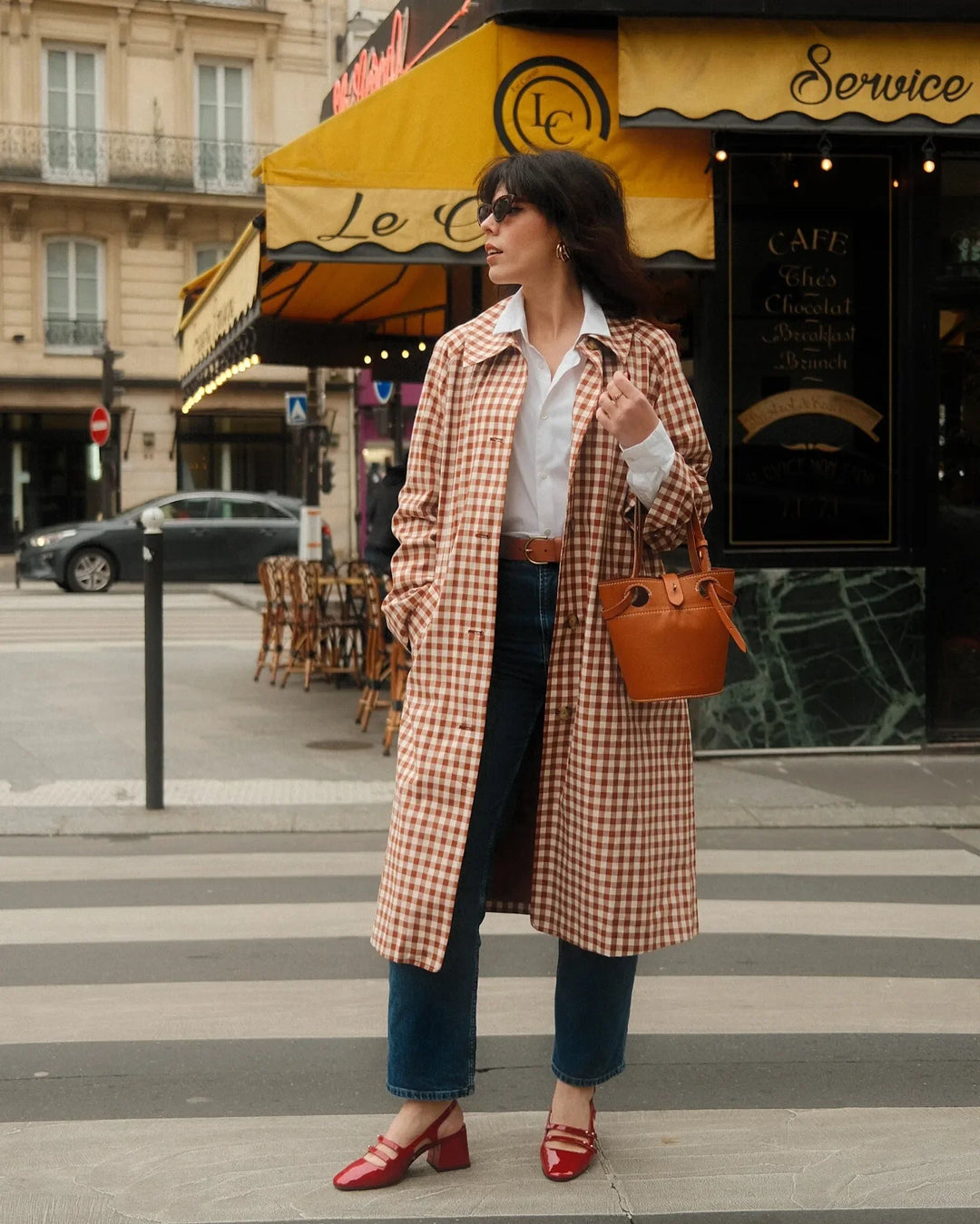 Hazel Gingham Trench Coat