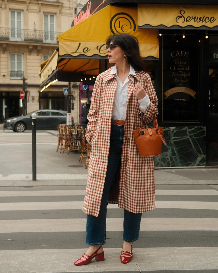 Hazel Gingham Trench Coat