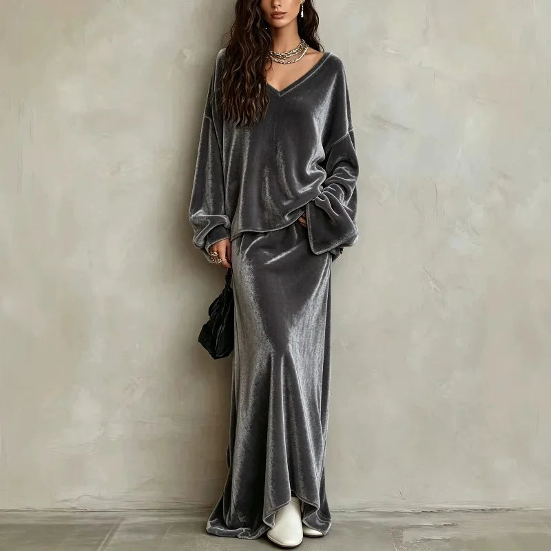 Theodosia Mermaid Hem Skirt Set
