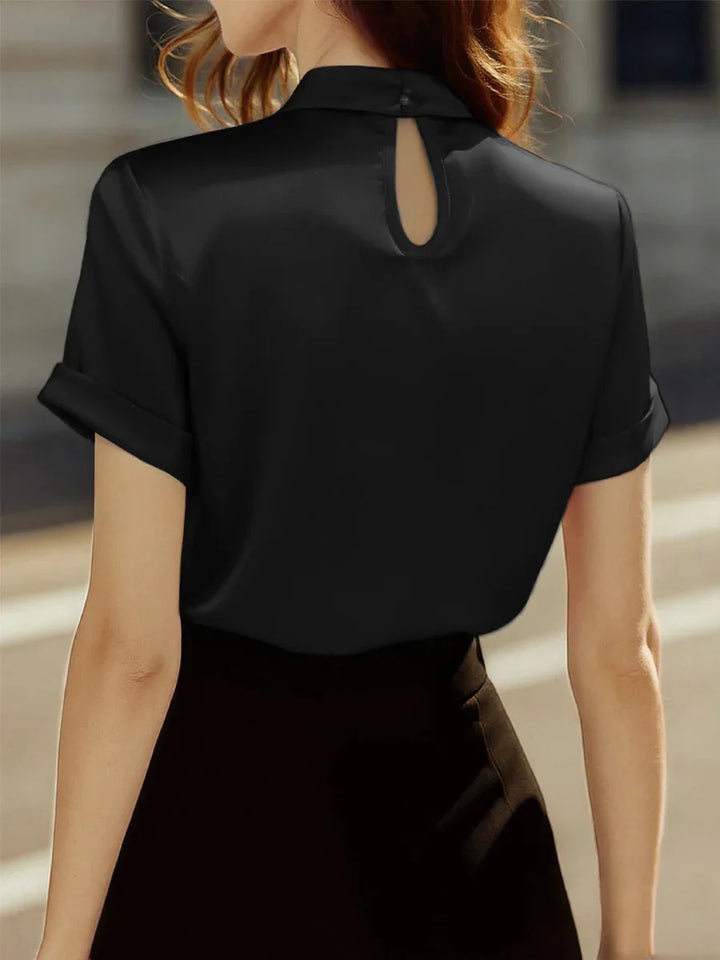 Eliza Short Sleeve Satin Blouse