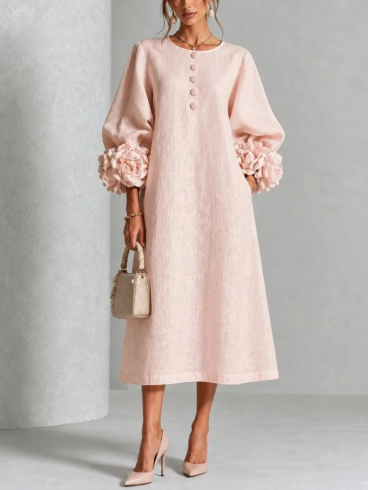 Coraline Lantern Sleeve Midi Dress