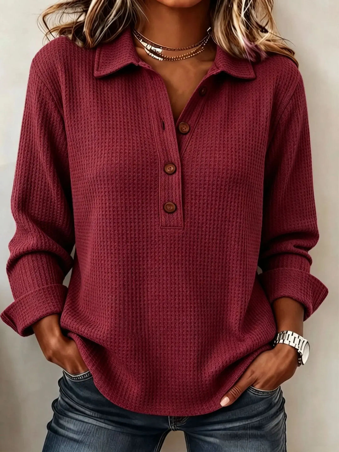 Tessa Waffle Knit Top