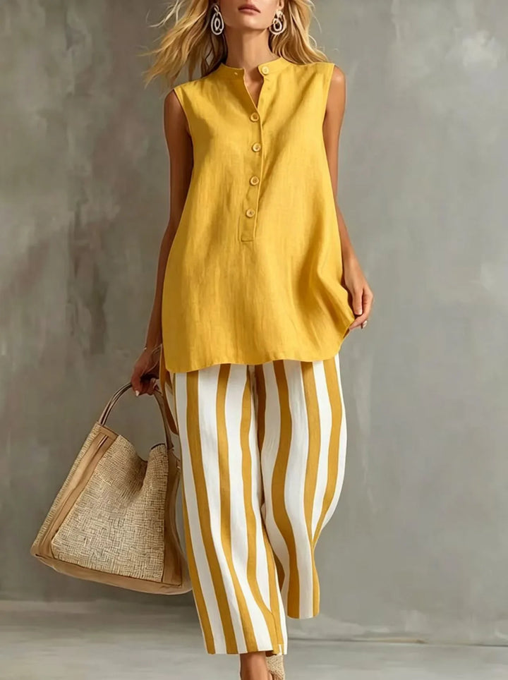 Anara Striped Wide Leg Set
