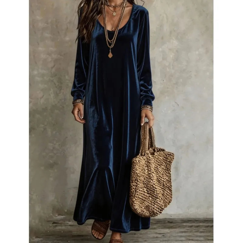 Aster Velvet Finish Maxi Dress
