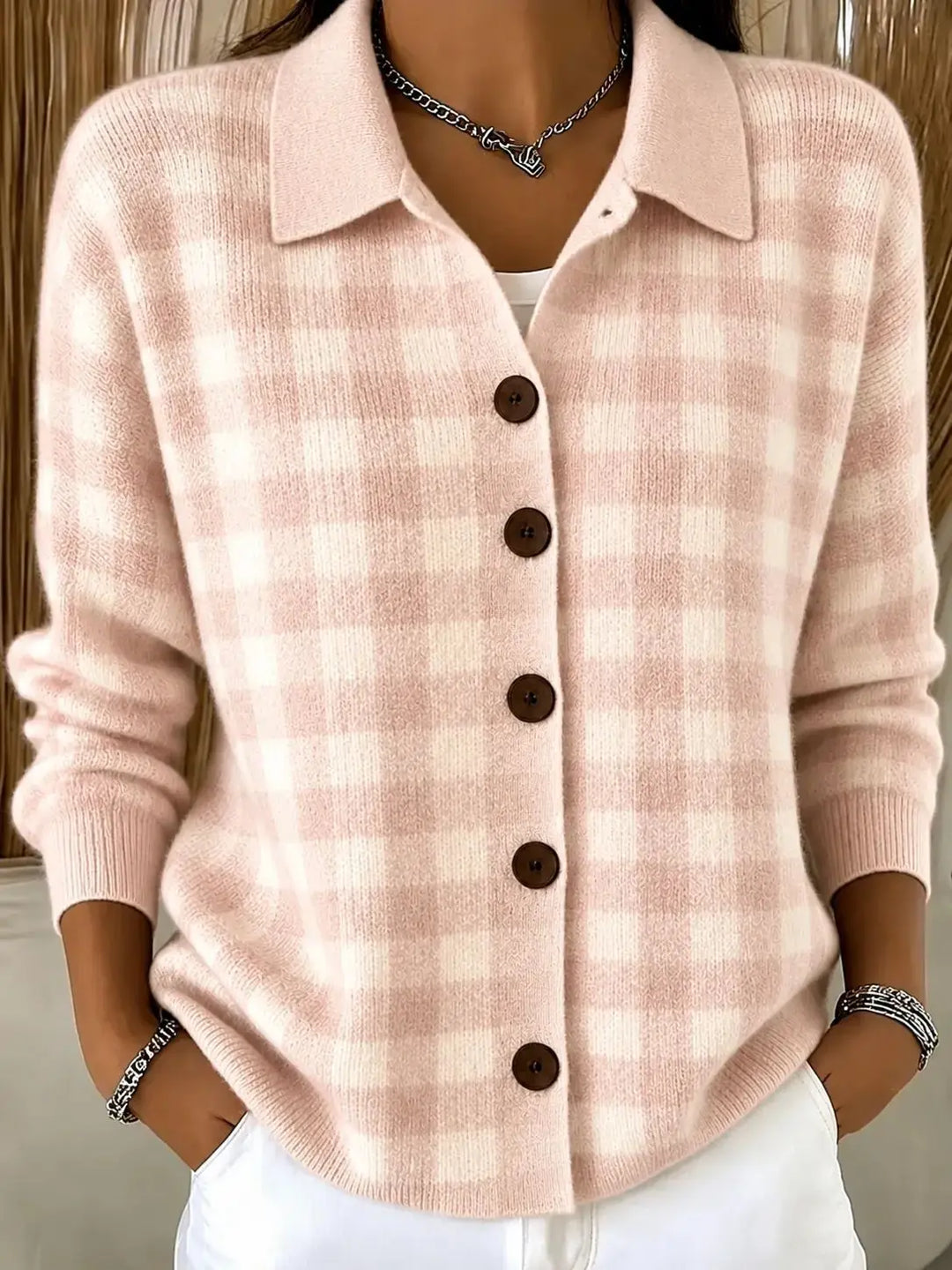 Lorelai Gingham Button Plaid Cardigan