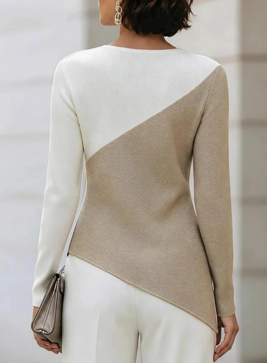 Andrea Asymmetric Contrast Top