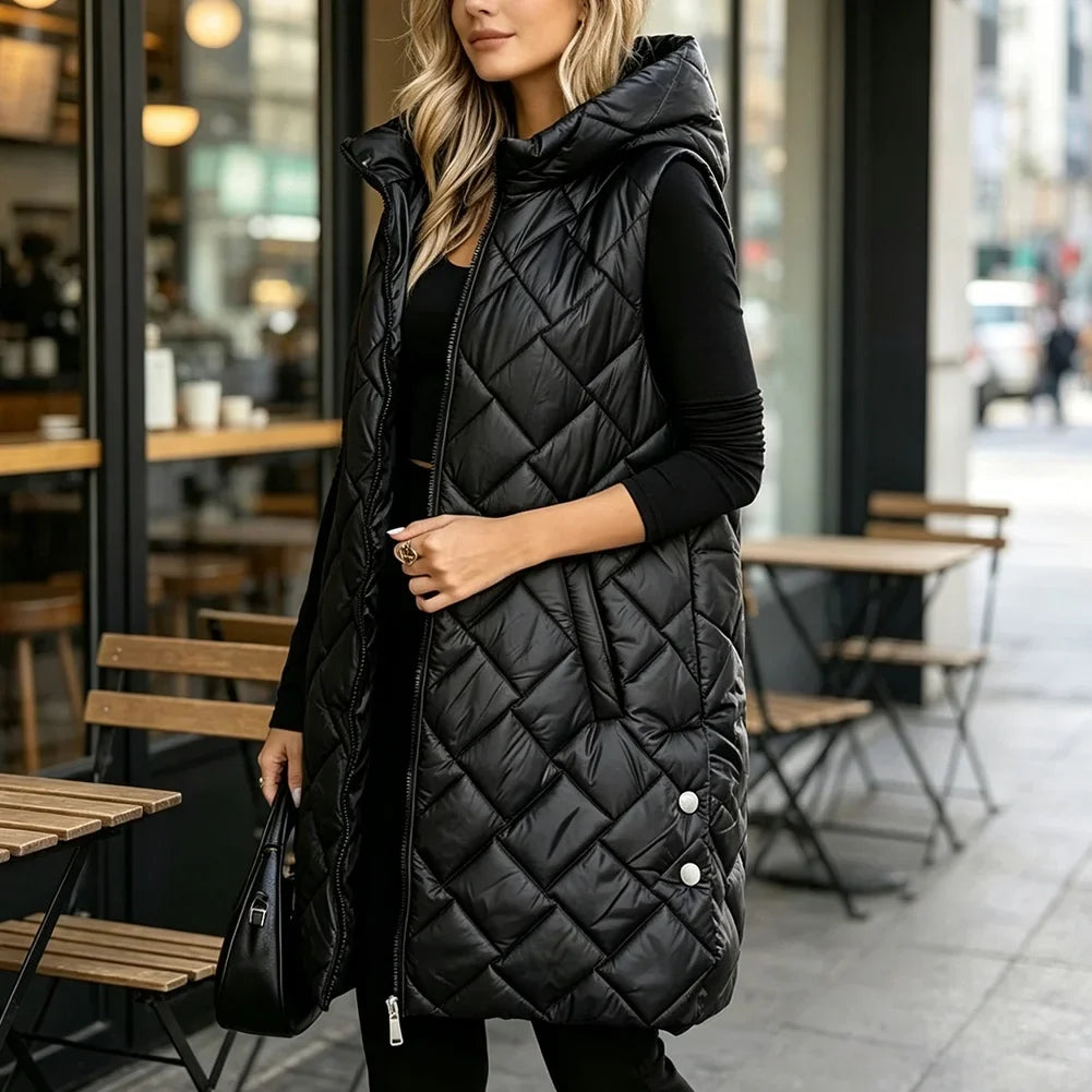 Halcyon Quilted Puffer Long Vest