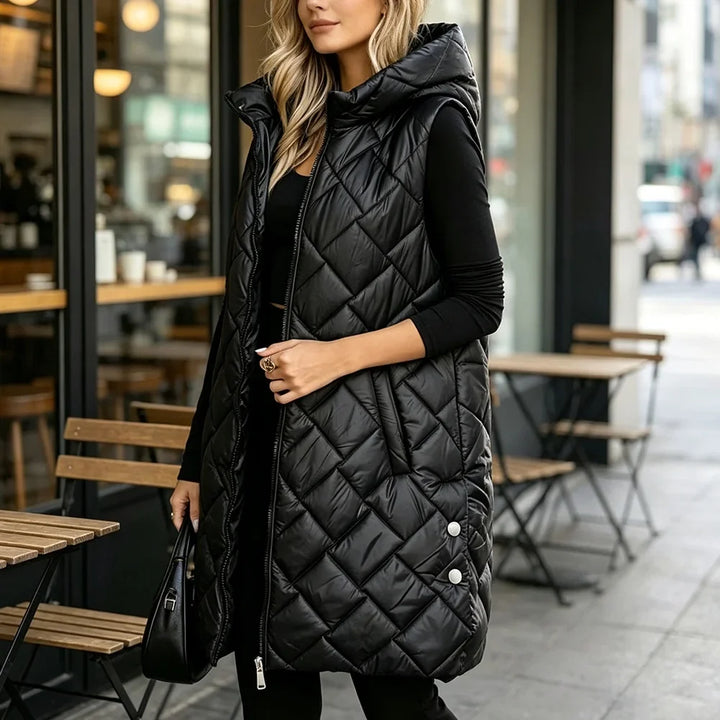 Halcyon Quilted Puffer Long Vest