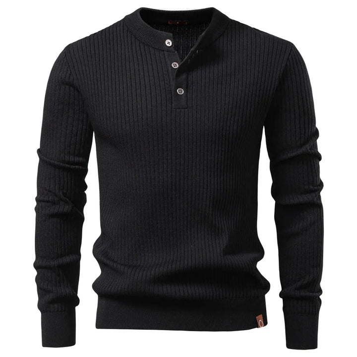 Thaddeus Ribbed Knit Henley