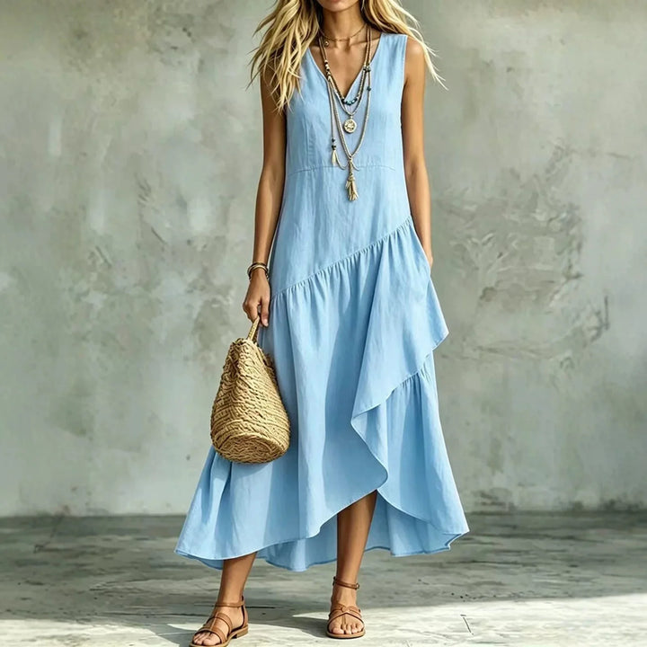 Jacinta Sleeveless Ruffle Maxi Dress