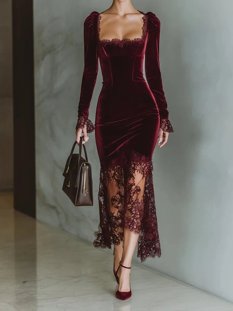 Arlena Velvet Lace Dress