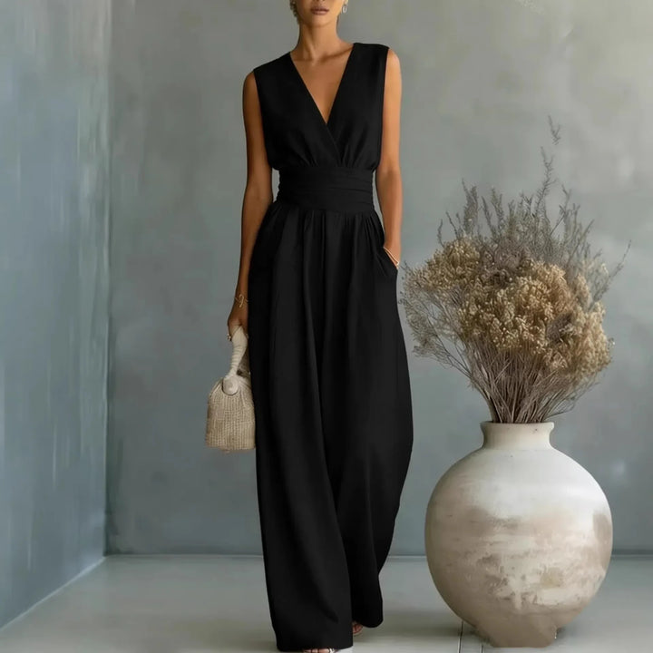 Sophia Sleeveless V Neck Jumpsuit
