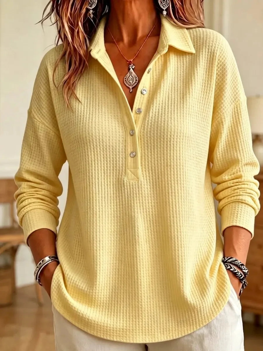 Marlow Waffle Knit Polo Sweater