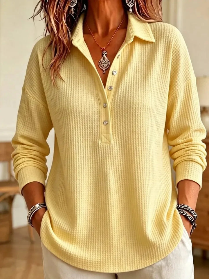 Marlow Waffle Knit Polo Sweater