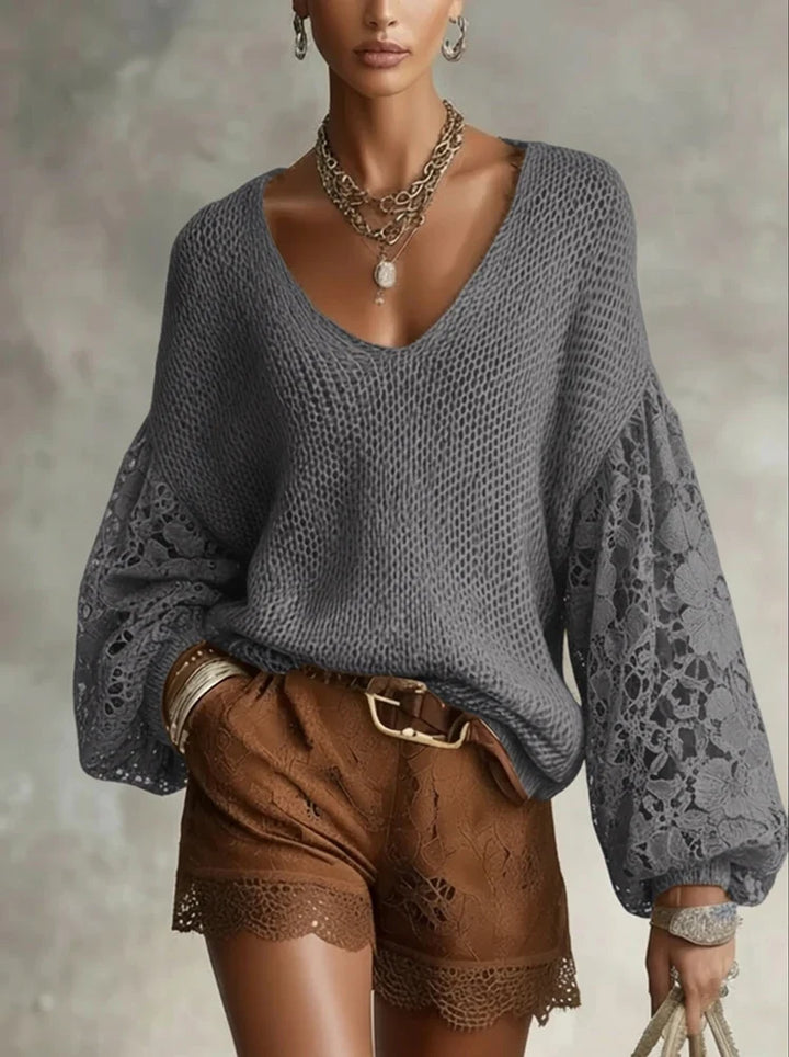 Fiona Lace V Neck Sweater