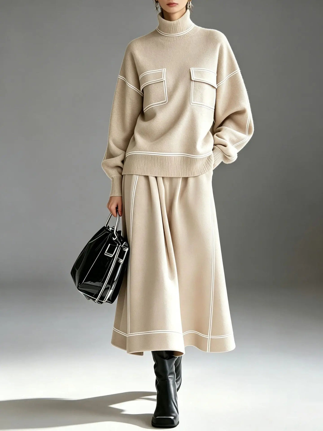 Julia Turtleneck Skirt Set