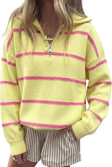 Saskia Striped Knit Pullover