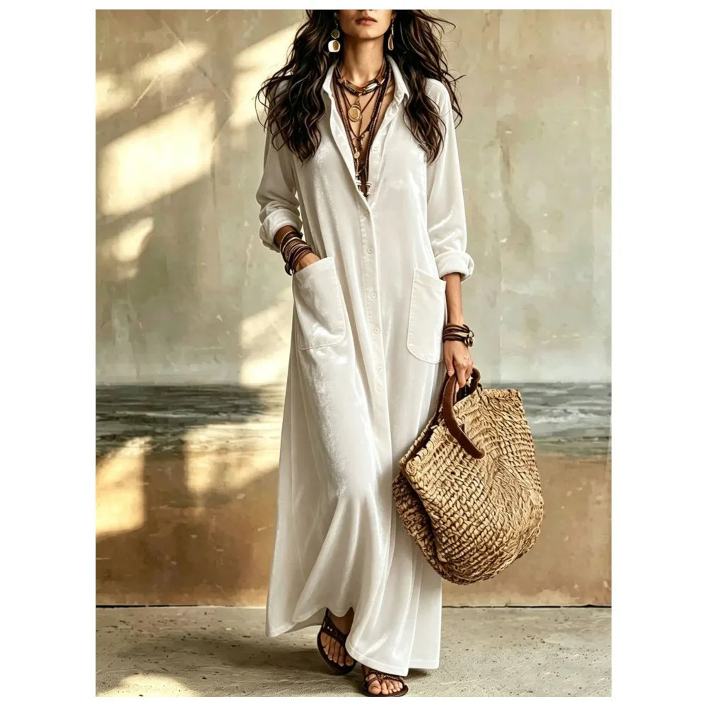Celeste Button Front Maxi Dress