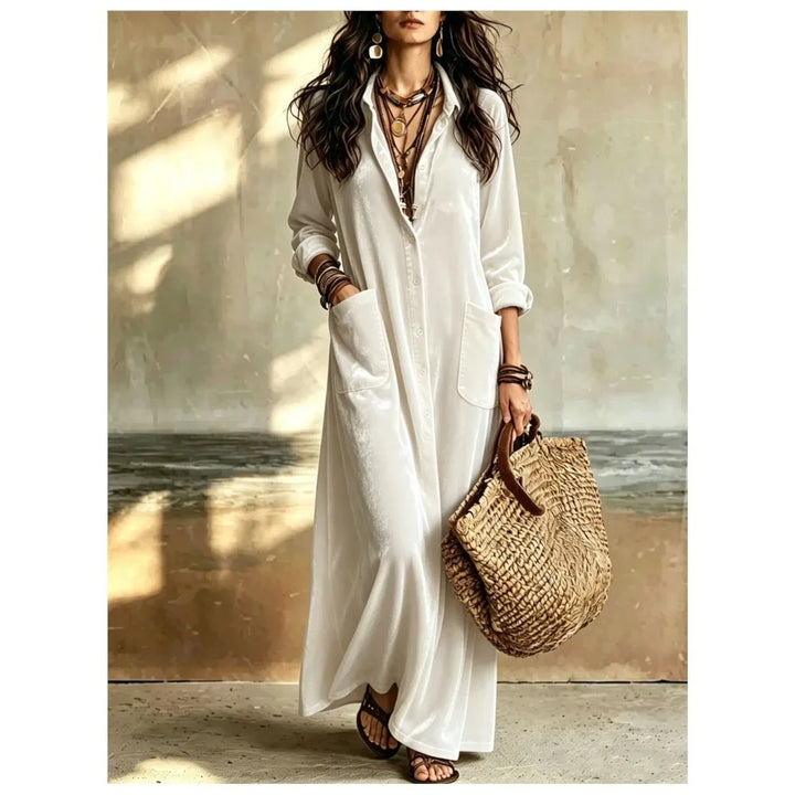 Celeste Button Front Maxi Dress