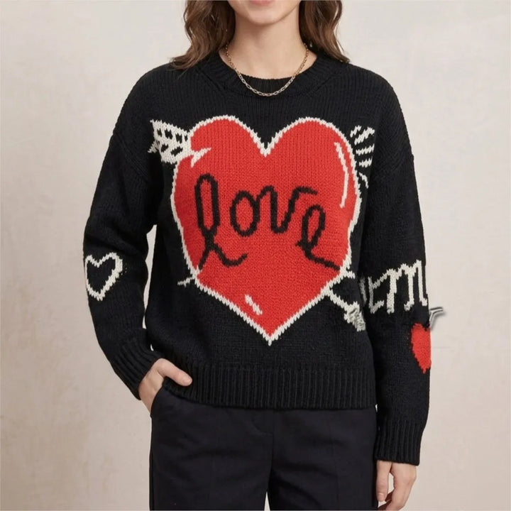 Elara Heart Knit Sweater