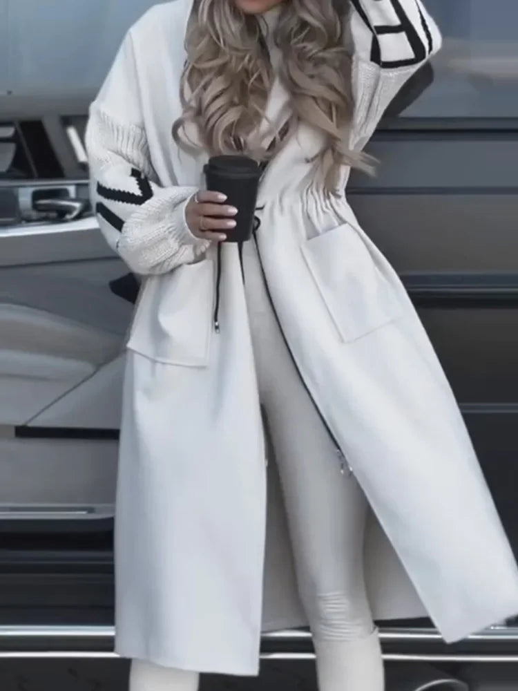 Wilhelmina Drawstring Waist Maxi Coat