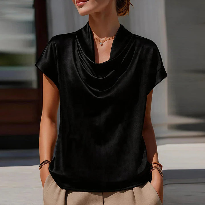 Leona Draped Cowl Neck Blouse