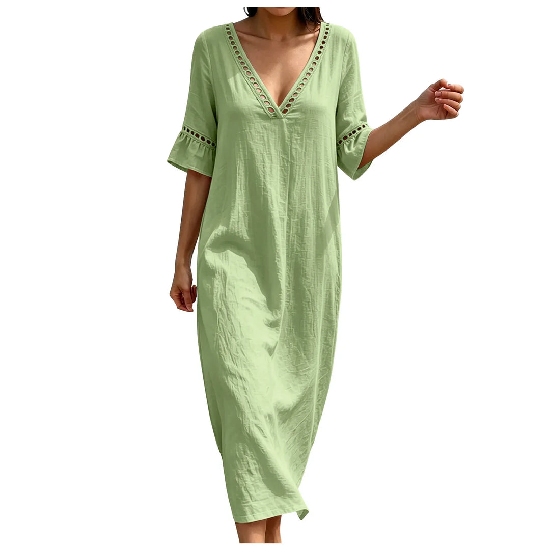 Isla V Neck Casual Maxi Dress
