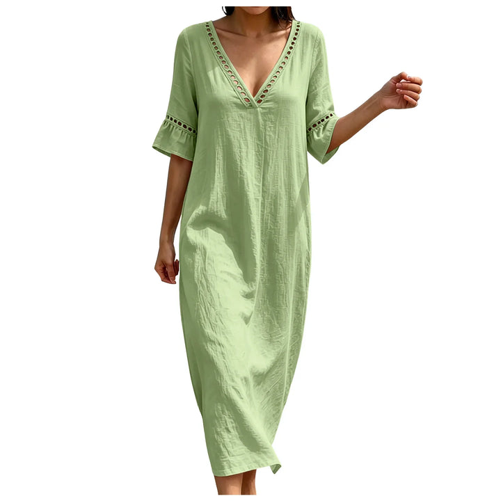 Isla V Neck Casual Maxi Dress