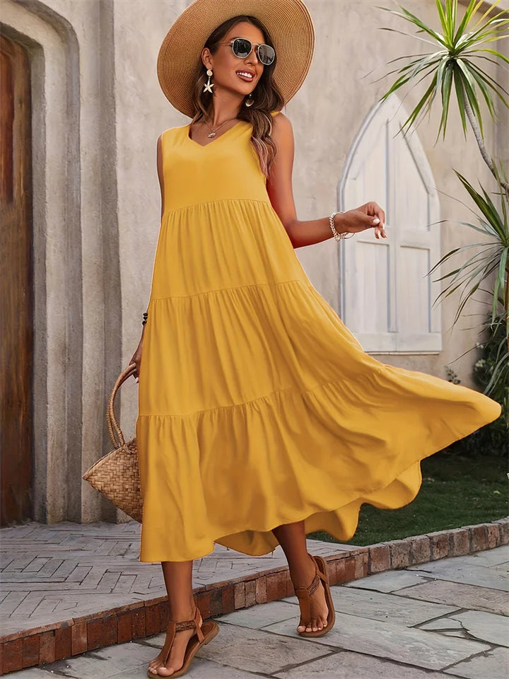Amanda Sleeveless Tiered Maxi Dress
