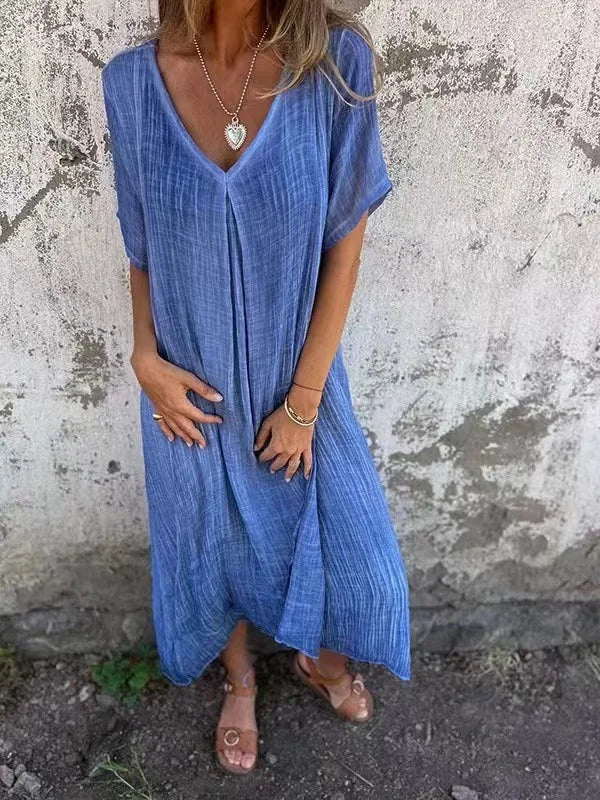 Emmalyn Casual V Neck Maxi Dress