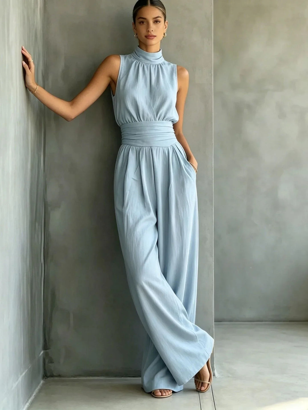 Eva Sleeveless Wide Leg Jumpsuit