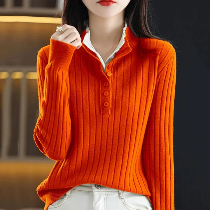 Marlena Button Up Ribbed Sweater