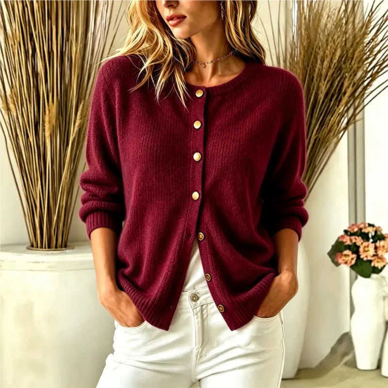 Corinne Button Front Cardigan