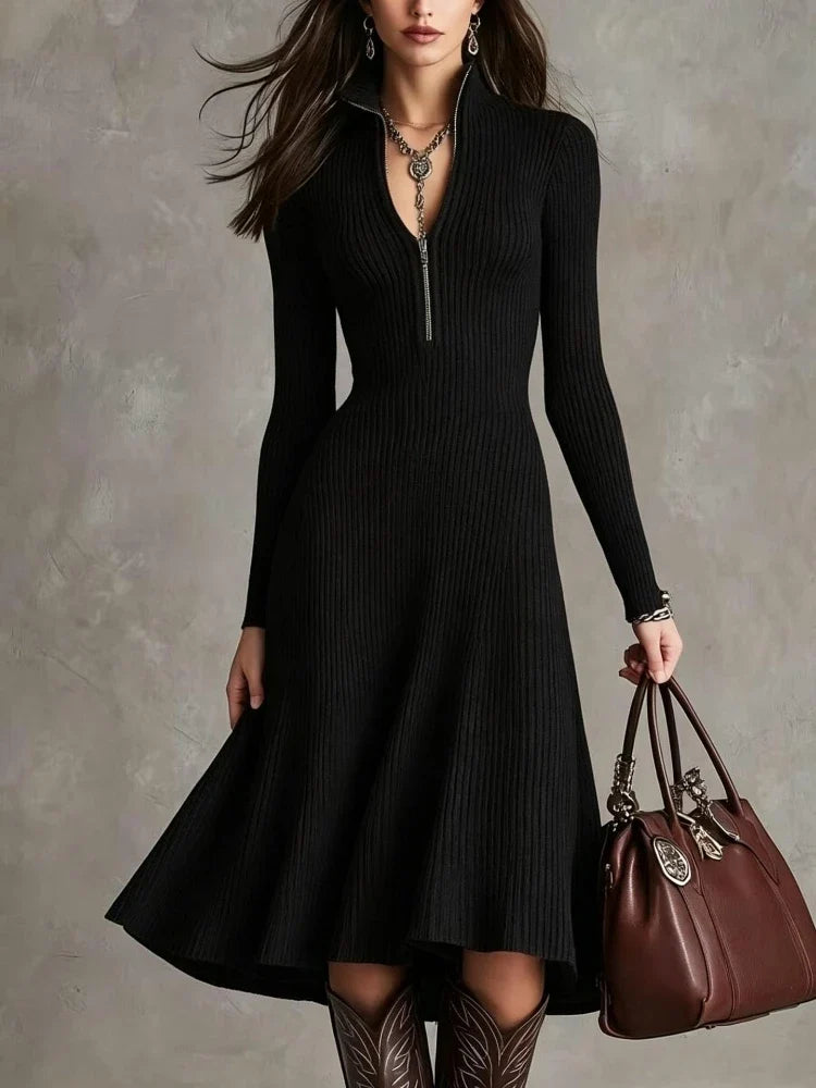 Margaux Quarter Zip Sweater Dress