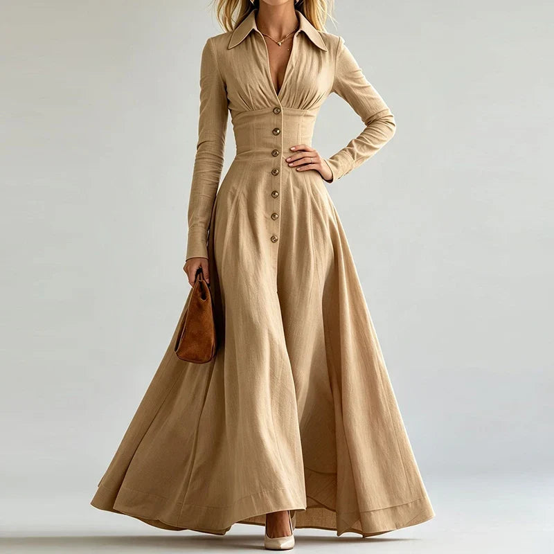 Noelani Button Front Maxi Dress