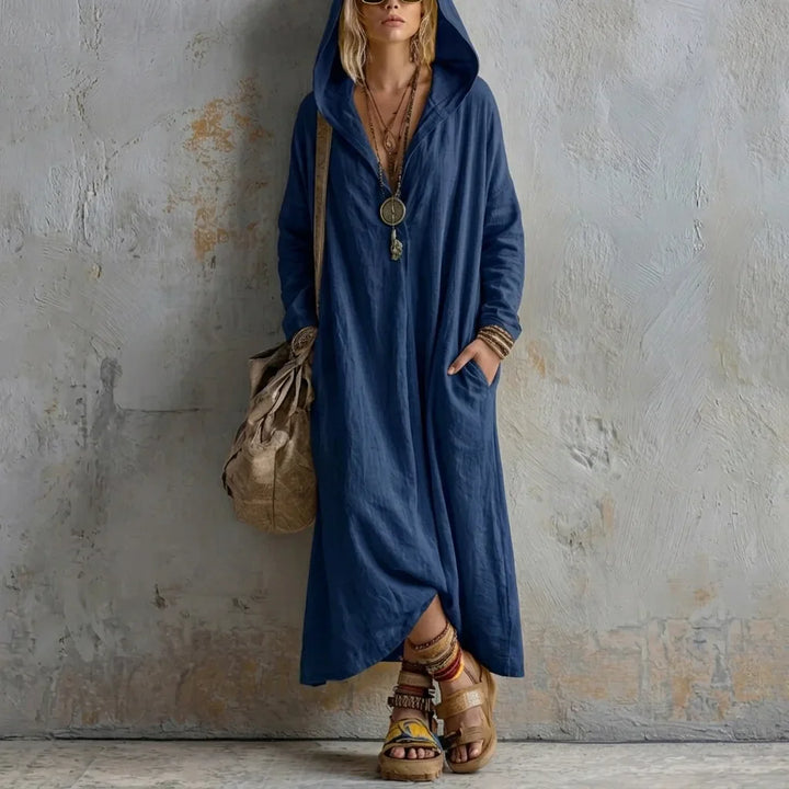 Ginna Bohemian Hooded Maxi Dress