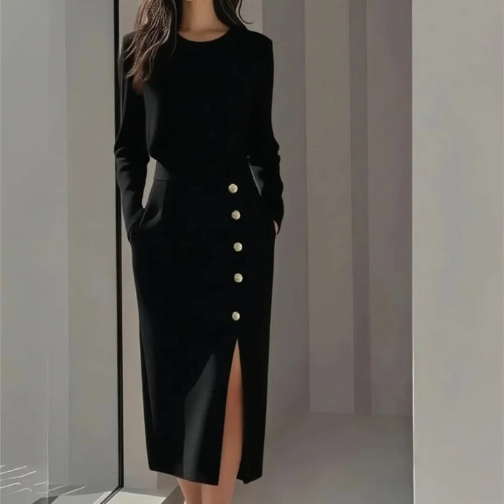 Vesna Button Front Midi Dress