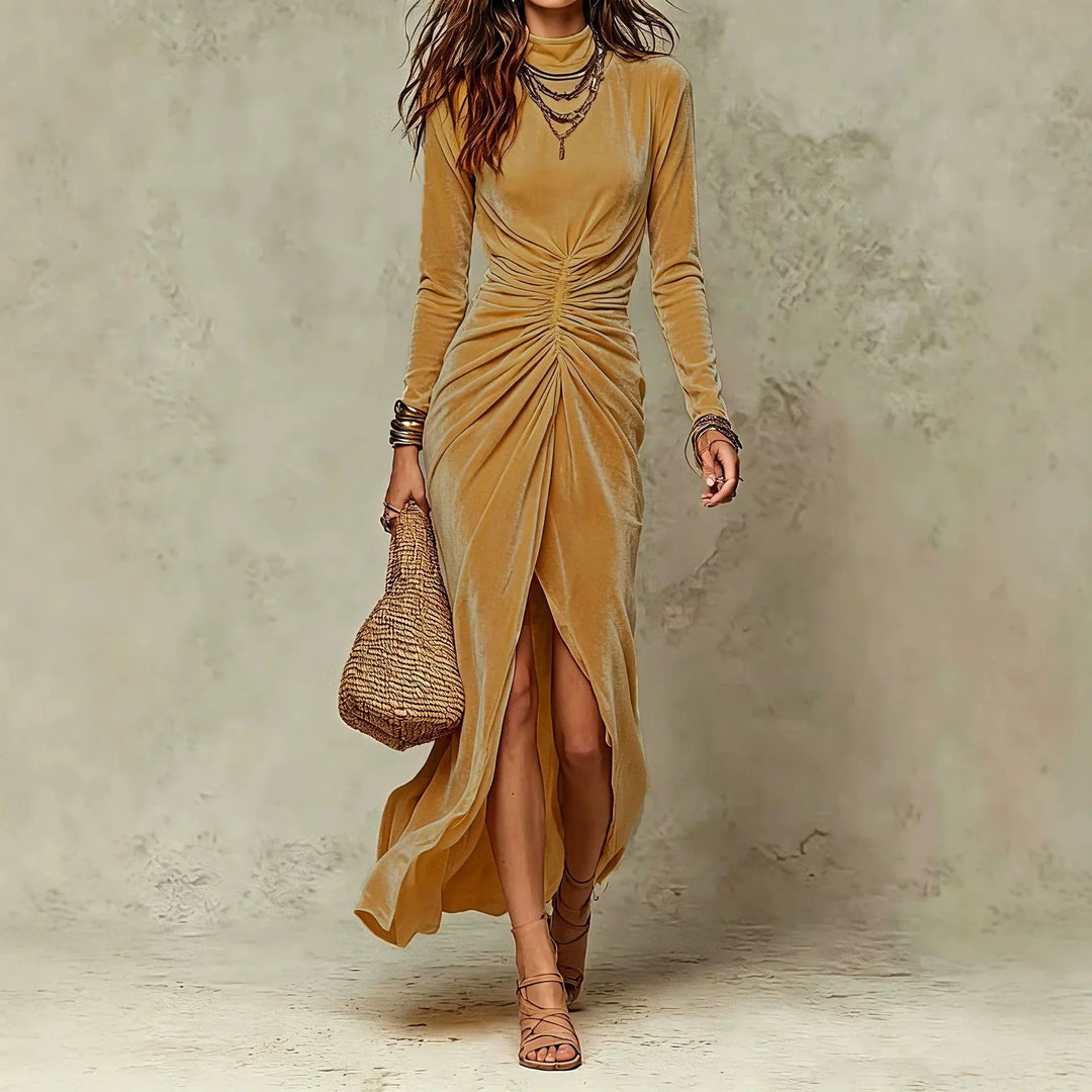 Delaney Mock Neck Maxi Dress