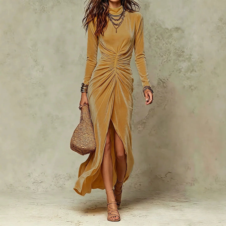 Delaney Mock Neck Maxi Dress