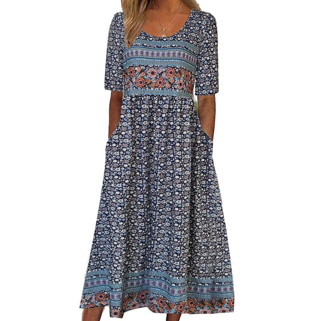 Chiara Bohemian Floral Printed Maxi Dress