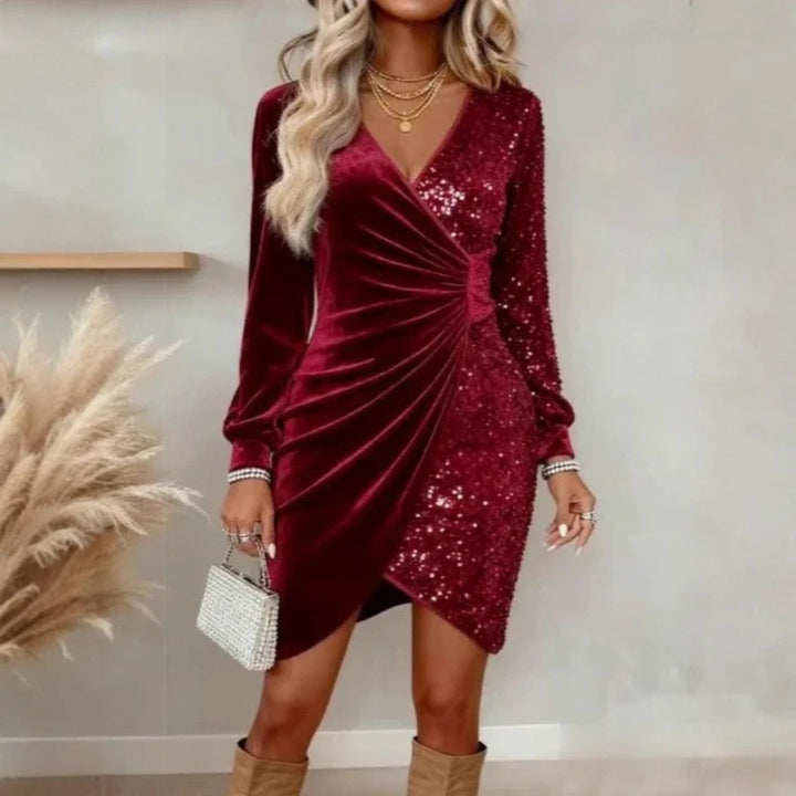 Marceline Sequin Wrap Dress