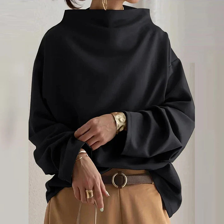 Narissa Draped High Neck Blouse