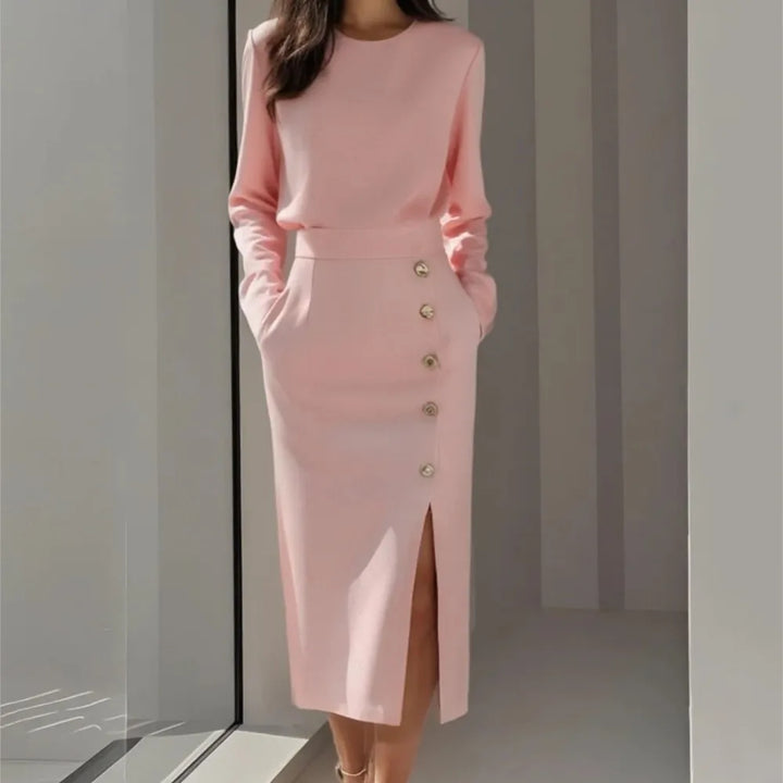 Vesna Button Front Midi Dress