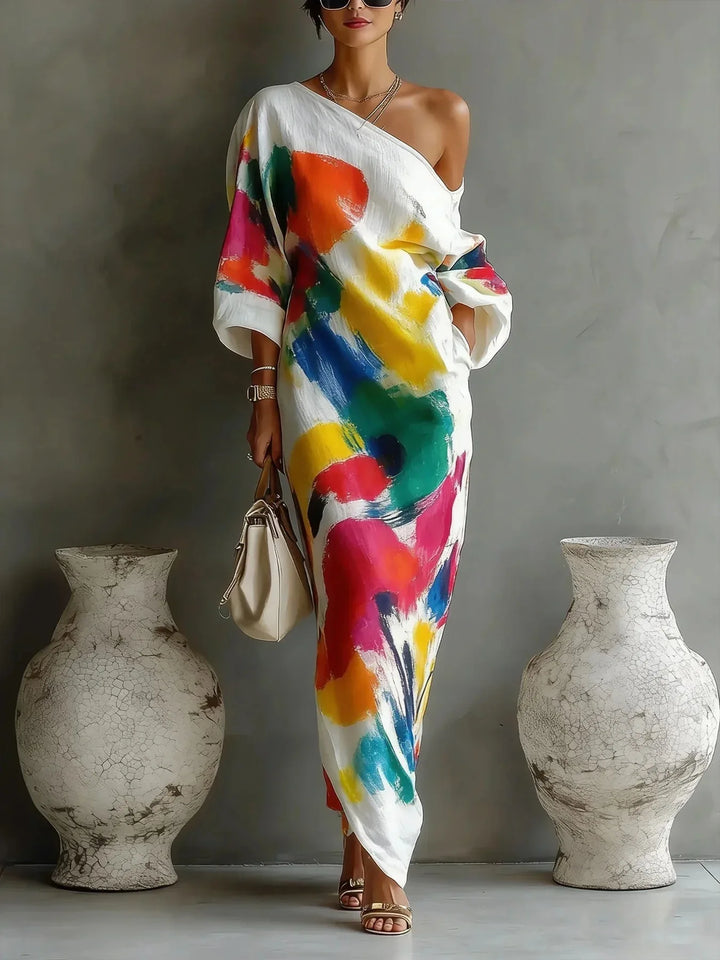 Callista One Shoulder Bohemian Maxi Dress