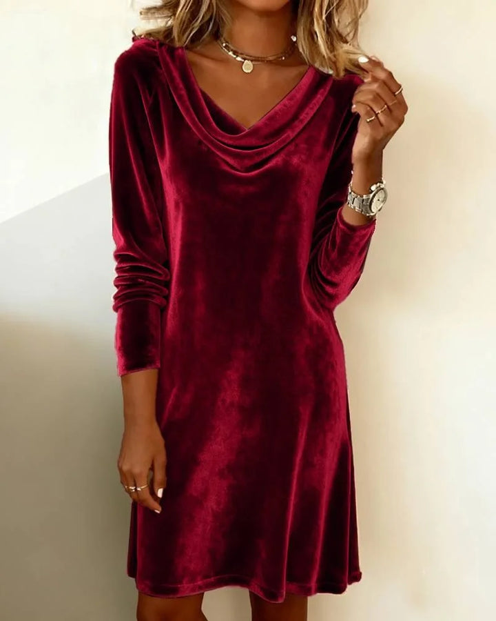 Melissa Cowl Neck Velvet Dress